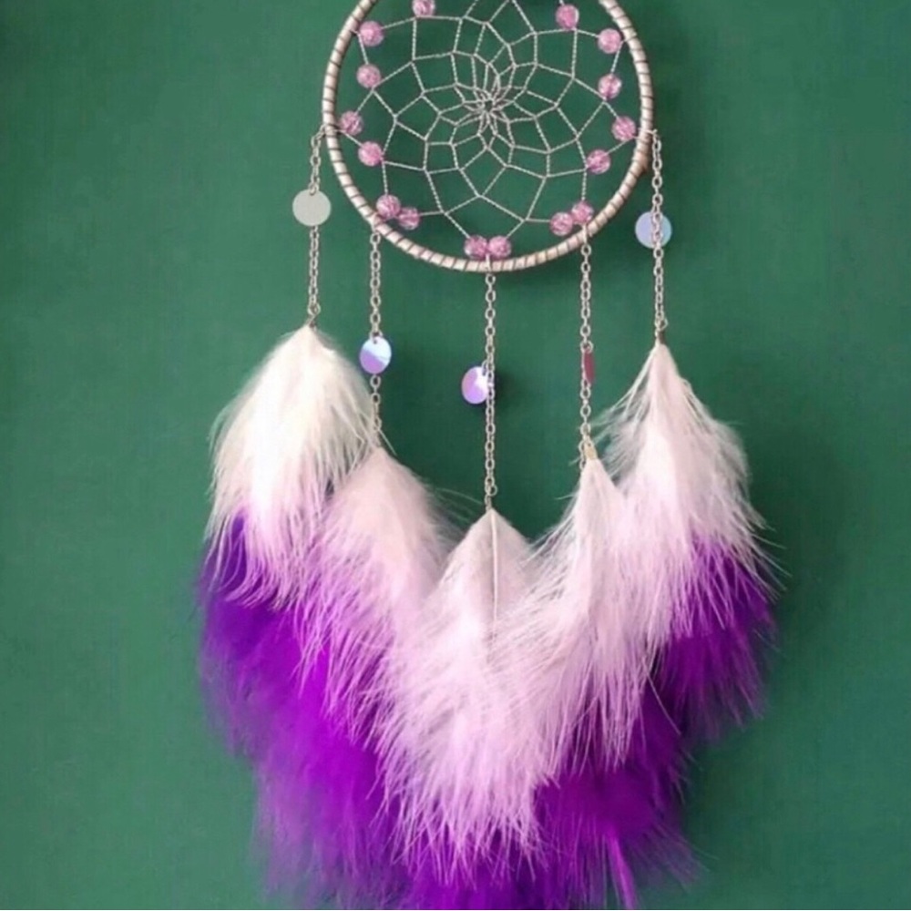 Purple & White Feather Dreamcatcher Wall Decor